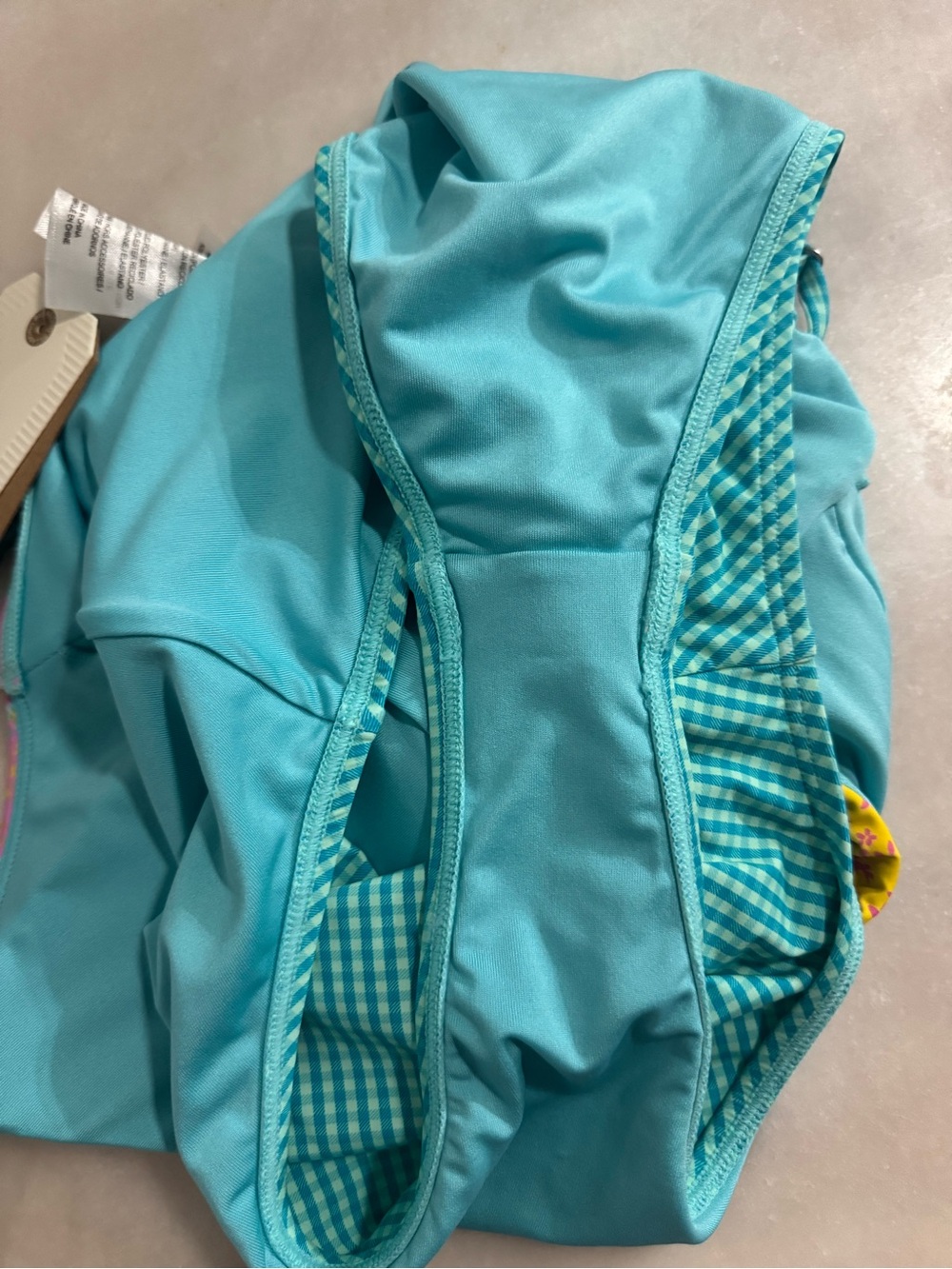 Billabong Gingham & Floral one-Piece Swimsuit - Turquoise, Pink & Yellow - Picture 4 of 4